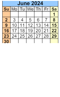 District School Academic Calendar for Pine Grove Elementary School for June 2024