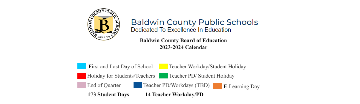 District School Academic Calendar Key for Daphne Middle School