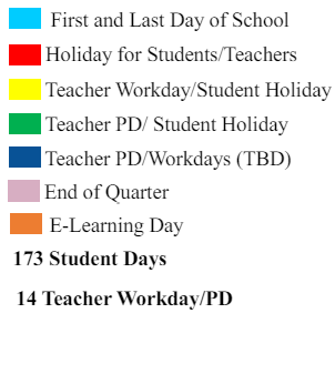 District School Academic Calendar Legend for Daphne Middle School