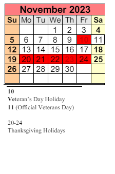 District School Academic Calendar for Daphne Middle School for November 2023