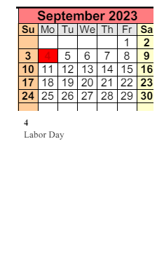 District School Academic Calendar for Daphne Middle School for September 2023
