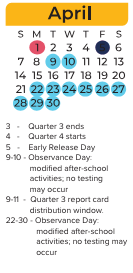 District School Academic Calendar for Cecil Elementary for April 2024