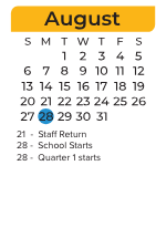 District School Academic Calendar for Cecil Elementary for August 2023