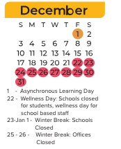 District School Academic Calendar for Cecil Elementary for December 2023