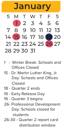 District School Academic Calendar for Cecil Elementary for January 2024