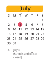 District School Academic Calendar for Cecil Elementary for July 2023