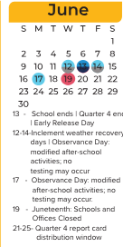District School Academic Calendar for Cecil Elementary for June 2024