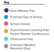District School Academic Calendar Legend for Cecil Elementary