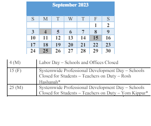 District School Academic Calendar for Baltimore Highlands Elementary for September 2023