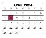 District School Academic Calendar for Parkside Elementary School for April 2024