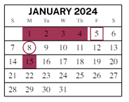 District School Academic Calendar for Parkside Elementary School for January 2024