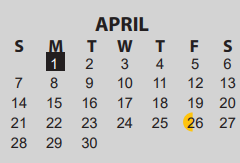 District School Academic Calendar for Ozen High School for April 2024
