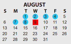 District School Academic Calendar for M L King Middle for August 2023