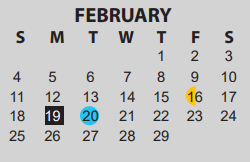 District School Academic Calendar for West Brook Sr High School for February 2024