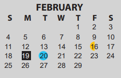 District School Academic Calendar for Jefferson Co Youth Acad for February 2024