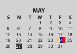 District School Academic Calendar for Bingman Head Start for May 2024