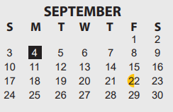 District School Academic Calendar for Paul A Brown Alternative Center for September 2023
