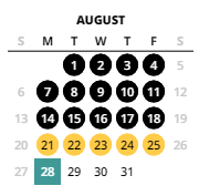 District School Academic Calendar for Oak Hills Elementary School for August 2023