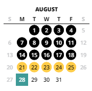 District School Academic Calendar for Mountain View Middle School for August 2023