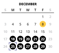 District School Academic Calendar for Oak Hills Elementary School for December 2023