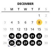 District School Academic Calendar for Mountain View Middle School for December 2023