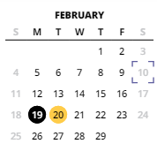 District School Academic Calendar for Merlo Station Night School for February 2024