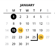 District School Academic Calendar for Meadow Park Middle School for January 2024