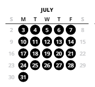 District School Academic Calendar for Meadow Park Middle School for July 2023