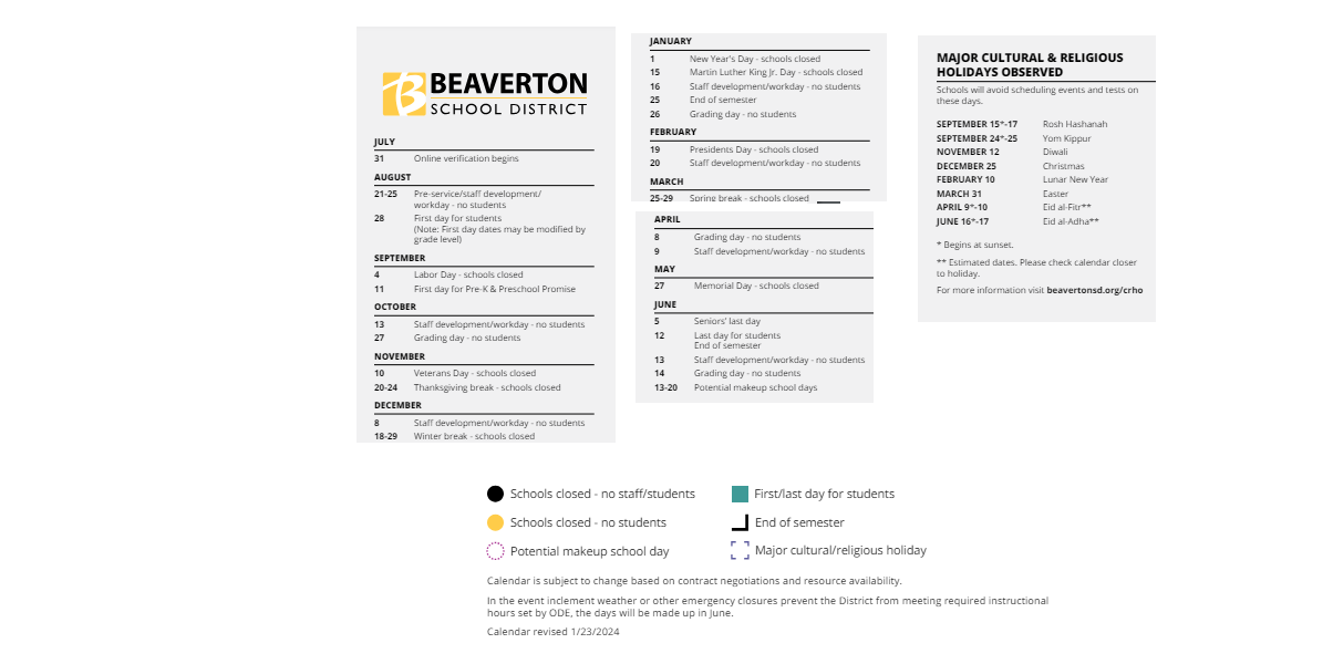 District School Academic Calendar Key for Meadow Park Middle School