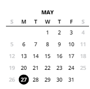 District School Academic Calendar for Mountain View Middle School for May 2024