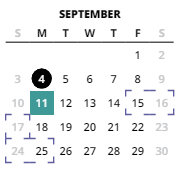District School Academic Calendar for Mountain View Middle School for September 2023