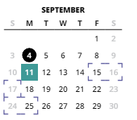 District School Academic Calendar for Hazeldale Elementary School for September 2023