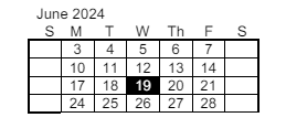 District School Academic Calendar for Bertha Barber Elementary Sch for June 2024