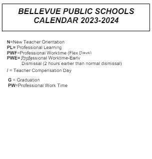 District School Academic Calendar Legend for Bertha Barber Elementary Sch