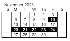 District School Academic Calendar for Bertha Barber Elementary Sch for November 2023
