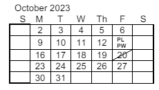 District School Academic Calendar for Bertha Barber Elementary Sch for October 2023