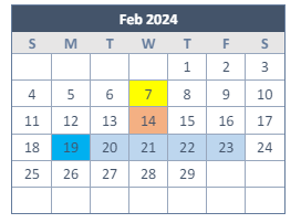 District School Academic Calendar for Transition Program for February 2024