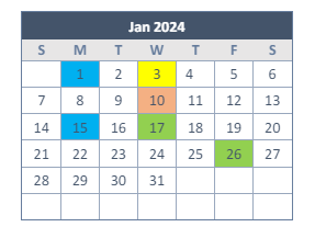 District School Academic Calendar for Transition Program for January 2024