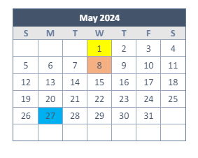 District School Academic Calendar for Transition Program for May 2024