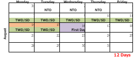 District School Academic Calendar for Sugar Creek Elementary School for August 2023