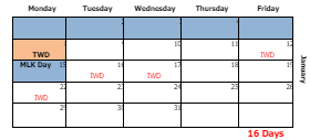 District School Academic Calendar for Sugar Creek Elementary School for January 2024