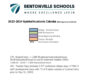 District School Academic Calendar Legend for Thomas Jefferson ELEM. School