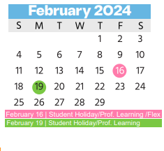 District School Academic Calendar for Grace E Hardeman Elementary for February 2024
