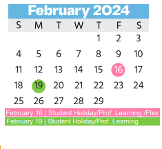 District School Academic Calendar for Alliene Mullendore Elementary for February 2024