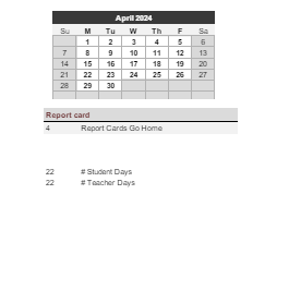 District School Academic Calendar for Epic School for April 2024