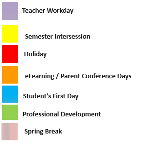 District School Academic Calendar Legend for Epic School