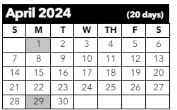 District School Academic Calendar for Horizon Middle School for April 2024