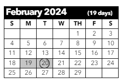District School Academic Calendar for Horizon Middle School for February 2024