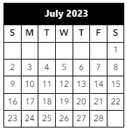 District School Academic Calendar for Horizon Middle School for July 2023