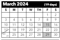 District School Academic Calendar for Horizon Middle School for March 2024